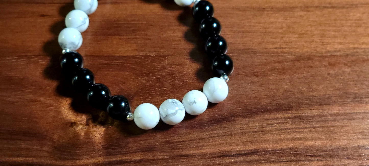 Howlite and Black Obsidian